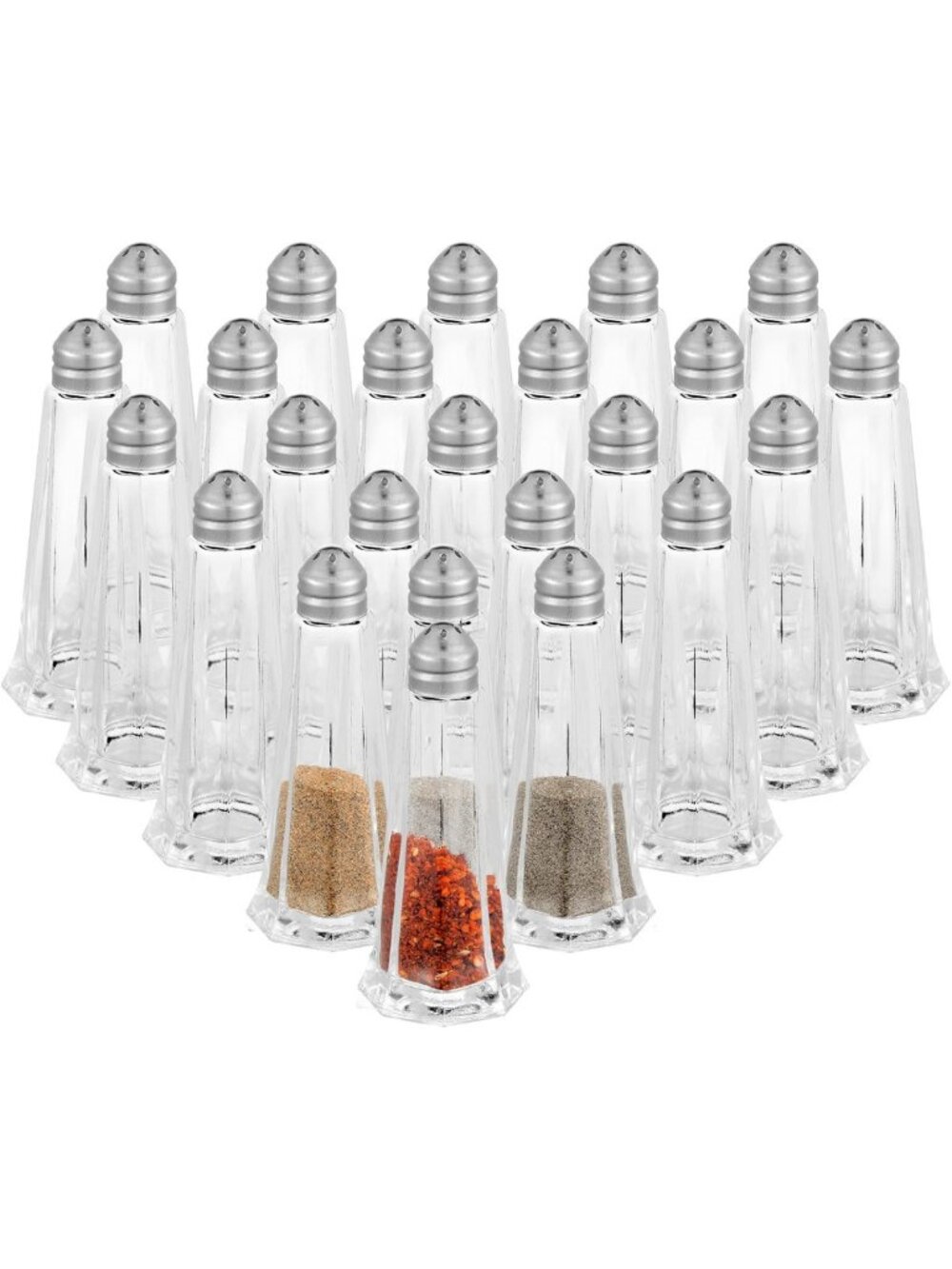 24 Pcs Salt and Pepper Shakers Tower Glass for Restaurant Weeding
